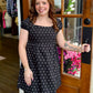 Black Puff Sleeve Polka Dot Mini Dress
