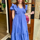 Blue Pintuck Detail Dress