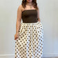 Brown Strapless Polka Dot Tube Dress