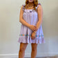 Lavender Floral Ruffle Hem Dress