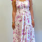 Purple Floral Tiered Ribbon Dress