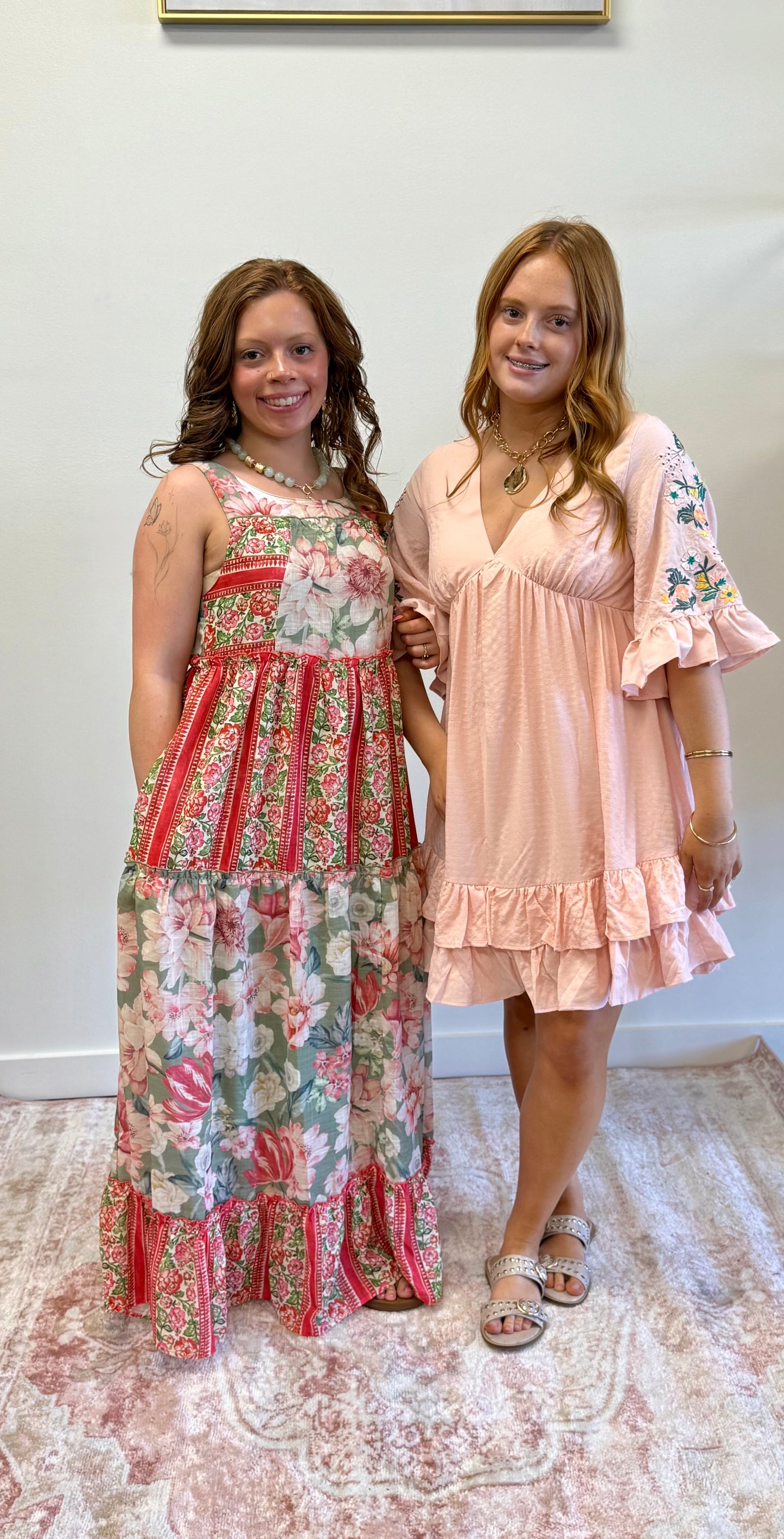 Rose & Sage Floral Boho Tiered Maxi Dress