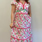 Pink Floral Print Tiered Dress