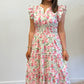 Pink Floral Tiered Dress