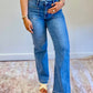 Mini Patch Pocket Flare Jeans