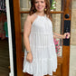 White Swiss Dot Tiered Dress