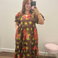 Chocolate Floral Polka Dot Tiered Maxi Dress