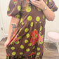 Chocolate Floral Polka Dot Tiered Maxi Dress