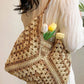 Ash Mocha Crochet Bucket Shoulder Bag
