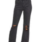 Black Z Acid Wash High Waist Distressed Straight Pants