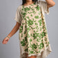 Plus Linen Blend Front Floral Print Dress With High Low Hem