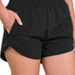 Black Windbreaker Shorts w/ Zipper Pockets