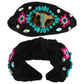 Black Western Howdy Turquoise Top Knotted Headband