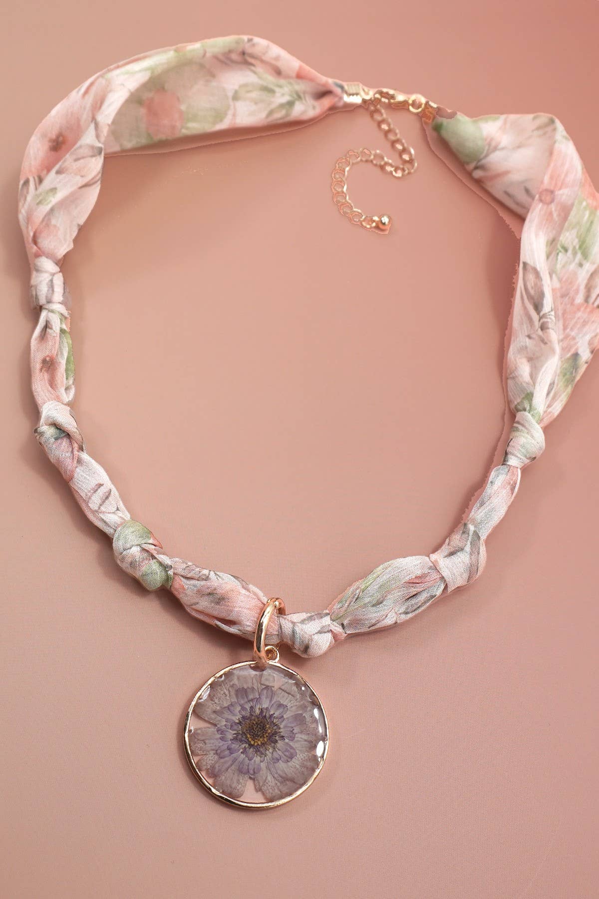 Floral Charm Scarf Interchangeable Necklace