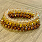3pc Crystal Bead Bracelet Set- Maple
