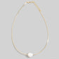 Gold Box Chain Pearl Charm Necklace