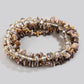 Grey Glass And Pebble Stone Beaded Bracelet Set