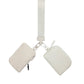 Beige & White Dual Pouch Wristlet Keychain Wallet