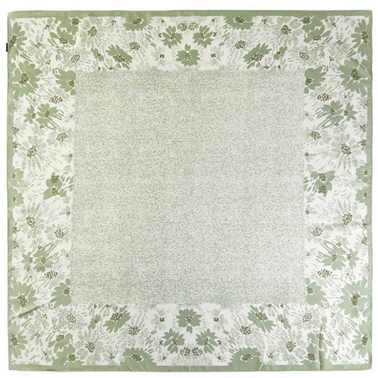 Olive Vintage Floral Silky Square Scarf