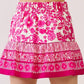 Magenta Floral Print Mini Skirt