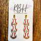 Pearl 3 Tier Baseball Dangle Clay Earrings