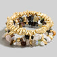 Mixed Stone And Metallic Beaded Bracelet Set