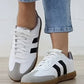 Striped Lace-Up Flat Sneakers