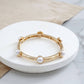 White Jewel Gold Bangle Bracelet