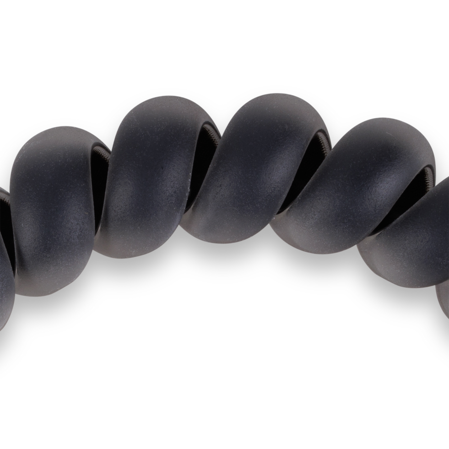 Matte Black - Large Spiral Hair Coils, Hair Ties, 3-pack