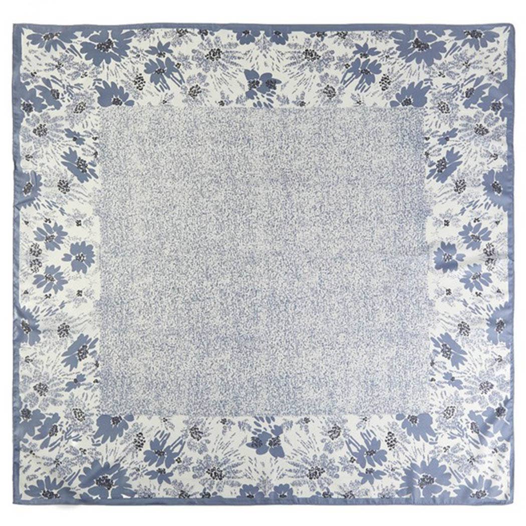 Grey Vintage Floral Silky Square Scarf