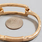 Gold Hammered Rectangle Coil Spring Hook Bracelet