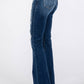 Distressed Patchwork Mid Rise Flare Jeans
