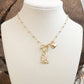 Gold Cowgirl Boots & Heart Necklace