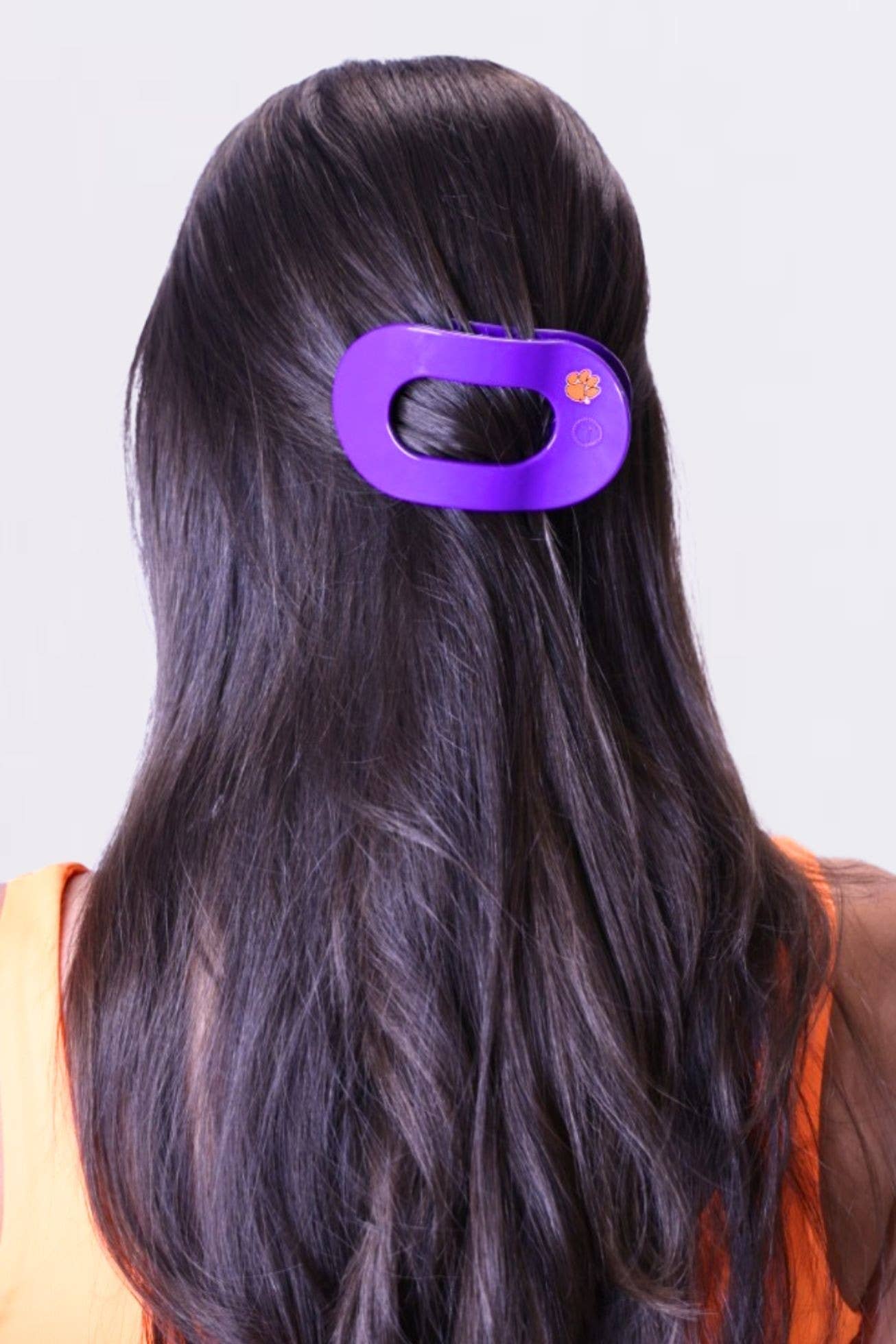 Teleties Medium Clemson Univ. Round Flat Hair Clip