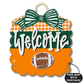 Orange & Green Football Scallop Door Hanger w/ Mini