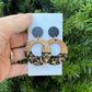 Black Gold Flake Wood Circle Earrings