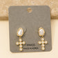 Pearl Studded Cross Dangle Earrings