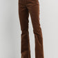 Brown Corduroy Pull On Flare Jeans