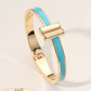 Turquoise Metal Bar Hinged Bangle Bracelet