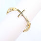 Gold Amelia Link & Large Cross Stretch Bracelet