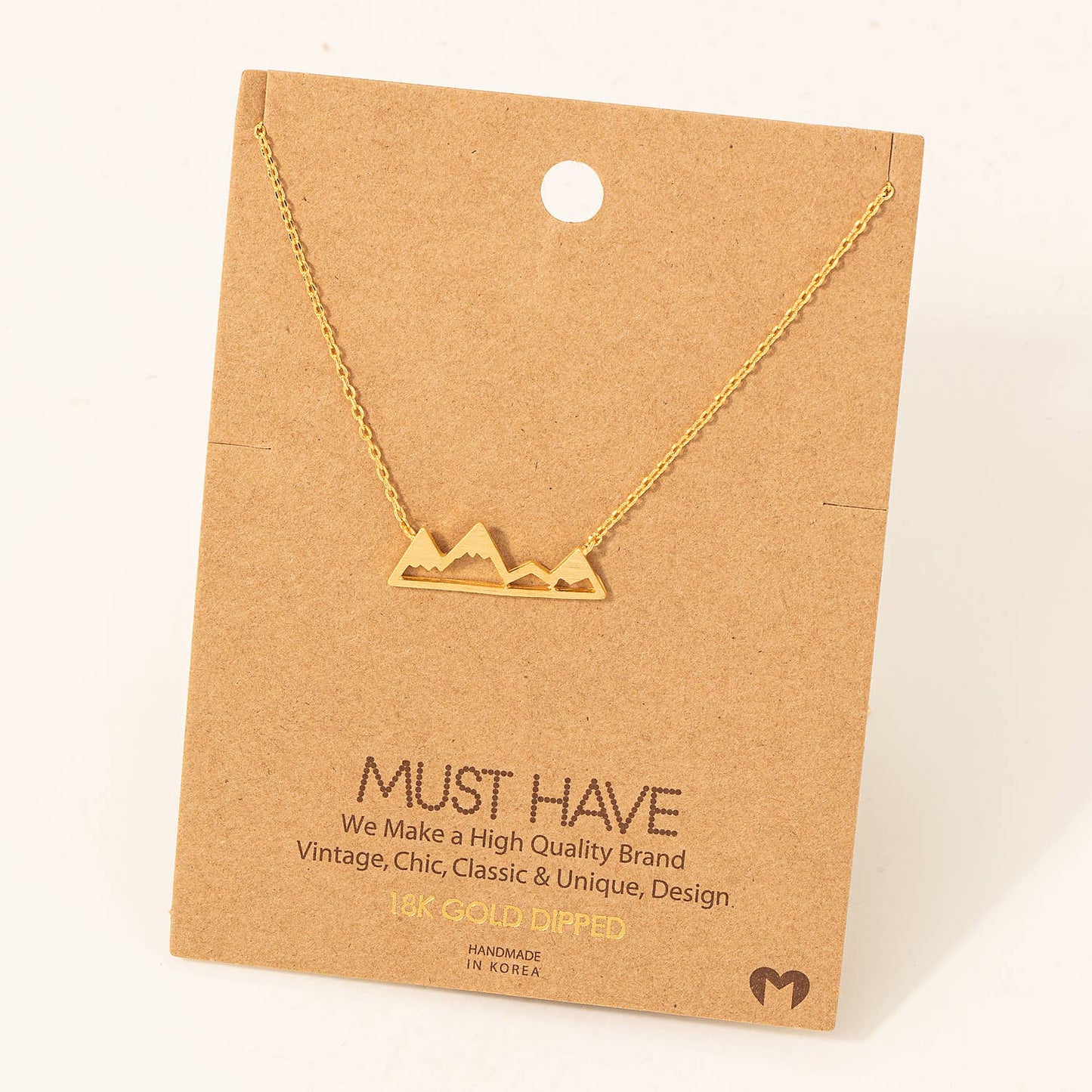 Gold Mountain Cutout Pendant Necklace