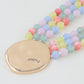 Multi Color Triple Beaded Disc Statement Necklace