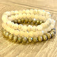 3pc Crystal Bead Bracelet Set- Candle Light