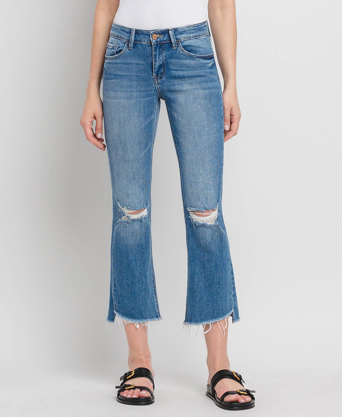 Vervet Mid Rise Ankle Mini Flare Jeans