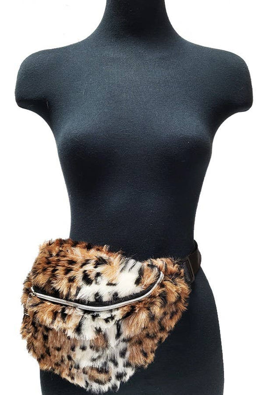 Leopard Fur Fanny Pack