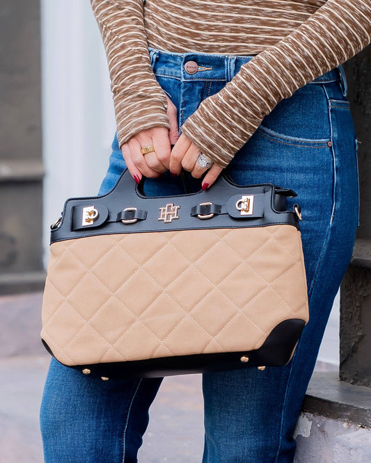 Latte Black Savannah Handbag