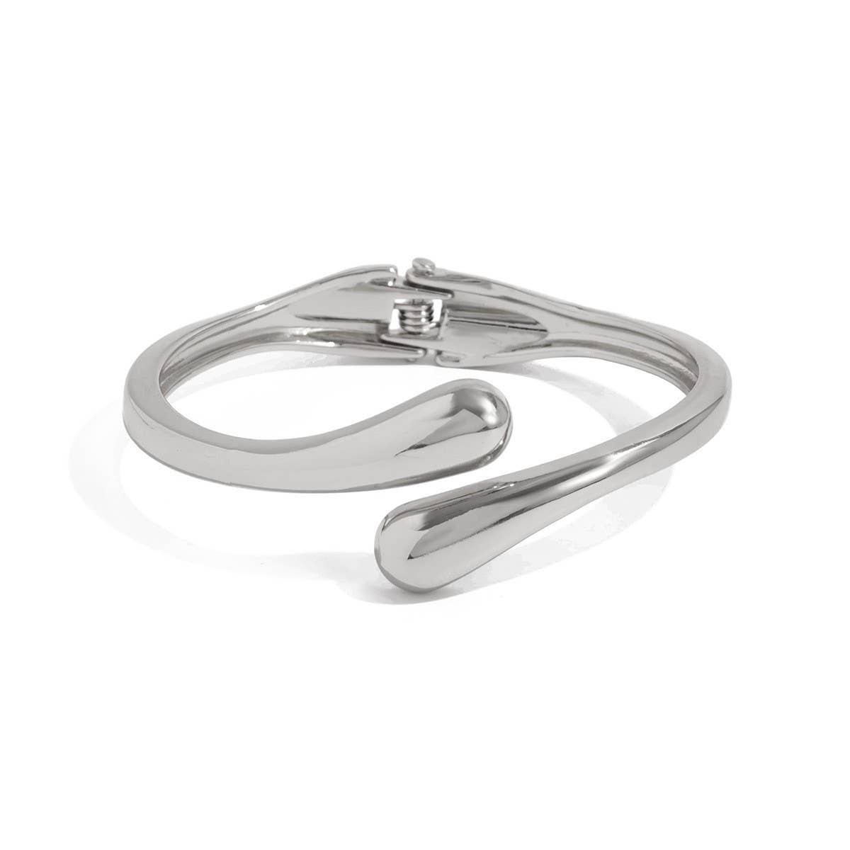 Silver Teardrop Cuff Bangle Bracelet