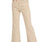 Plus Sand Beige Acid Wash Frayed Bootcut Jeans