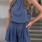 Denim Blue Textured Romper