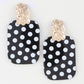 Black Polka Dot Metal Earrings